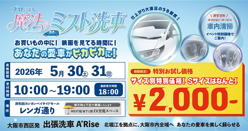 プロによる魔法のミスト洗車